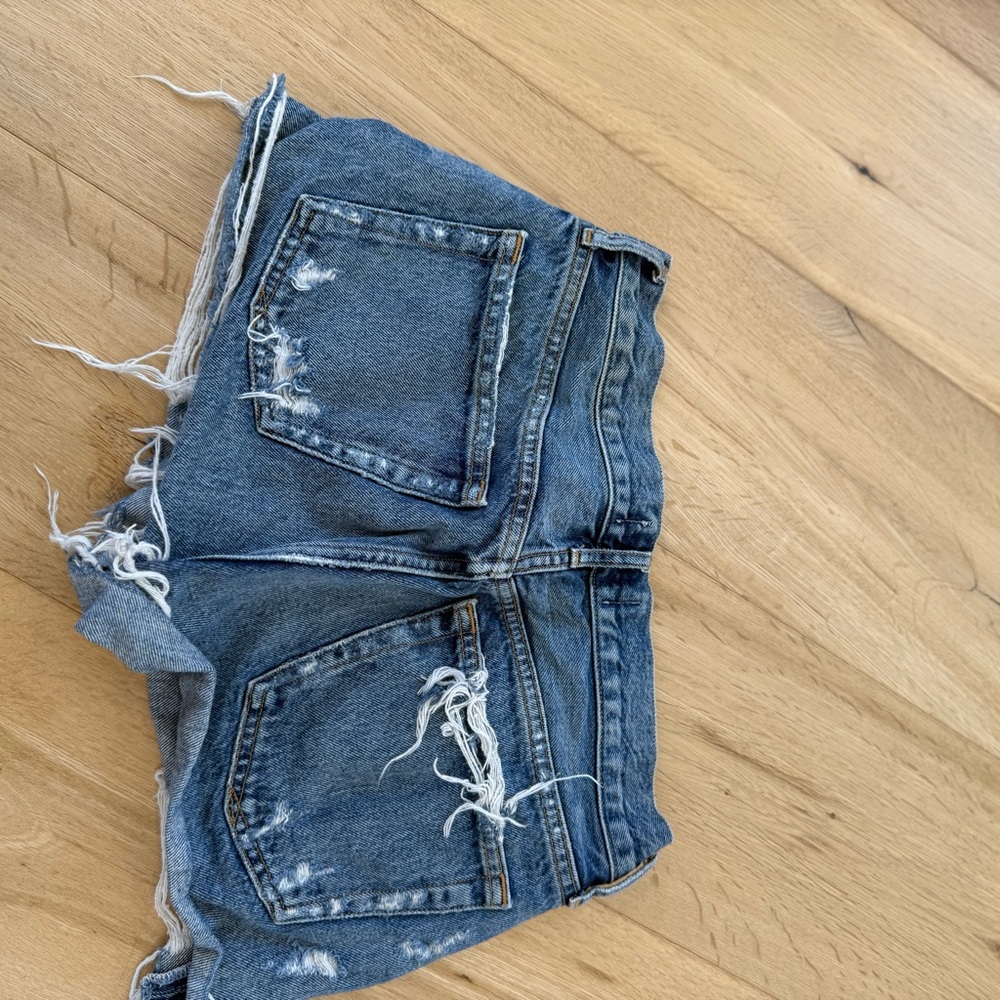 Denim Blue Women's Distressed Shorts